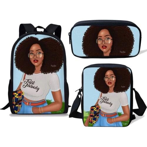 NOISYDESIGNS Kids School Bags Black Girl Magic Afro Lady Printing Children Backpack Teenagers Shoulder Book Bag Mochila Escolar