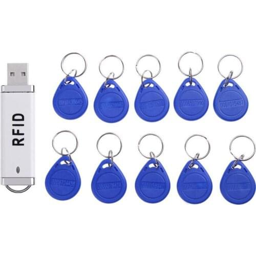 Optional 125khz 13.56mhz Mini USB RFID ID IC proximity smart card reader with 10 tags