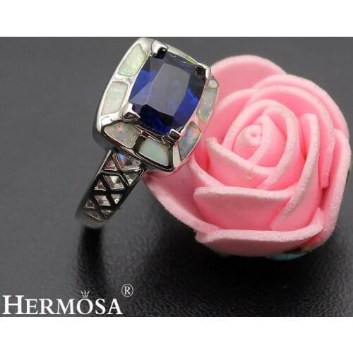 Hermosa Elegant Gift Mystic Fire Australian Opal Womens Ring For Women Size 7# DF45