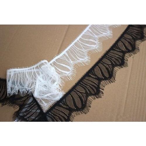 3 Meters High Quality Eyelash Lace Fabric Hot Sale Embroidered Net Lace Trim Ribbon Wedding Decor 6cm Width