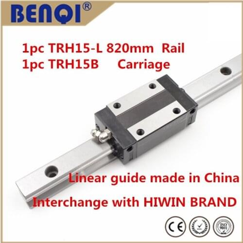 15mm cnc linear guide rail TRH15-820mm+TRH15B Carriage= hiwin HGH15CA linear guides +HG15-820mm