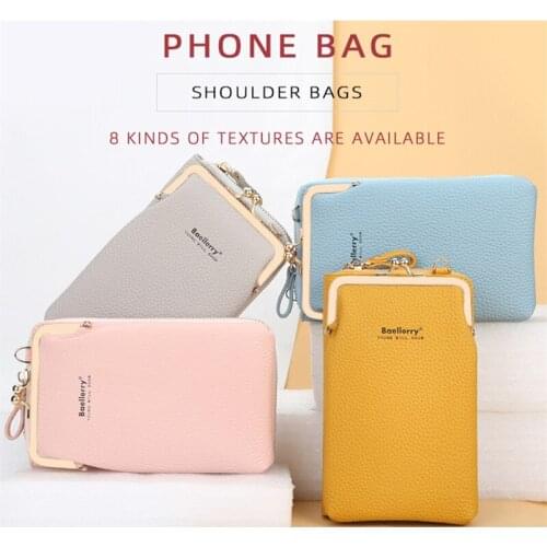 Fashion Phone Crossbody Bags Women Mini PU Leather Shoulder Messenger Bag For Girls Ladies Purse Zipper