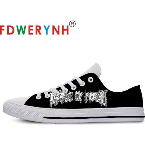 Cradle of Filth Band Mens Low-top Casual Shoes Most Influential Metal Bands of All Time 3D Pattern Logo Men Shoes