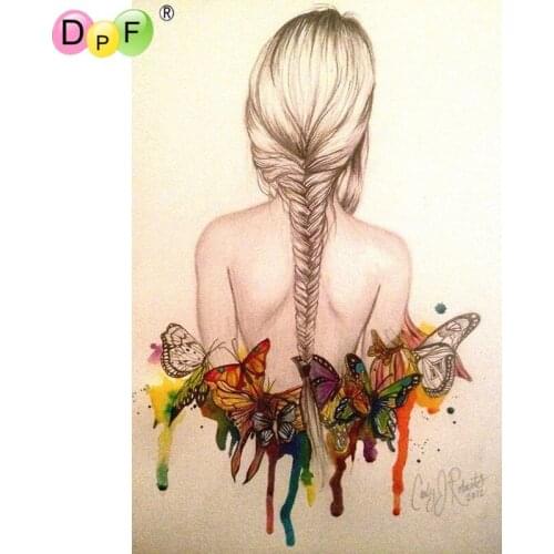 Butterfly love girl Diamond Painting Cross Stitch Kit DIY Diamond Embroidery Rhinestone 5D Round Full dill Home Decor crafts