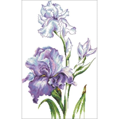 Watercolor iris patterns Counted Cross Stitch 11CT 14CT 18CT DIY Chinese Cross Stitch Kits Embroidery Needlework Sets