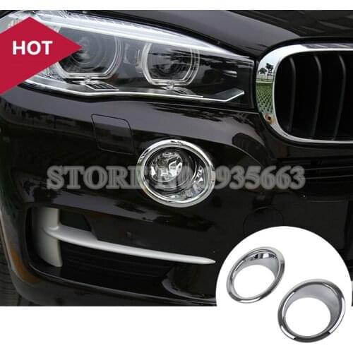 For BMW X5 F15 ABS Chrome Front Fog Light Lamp Cover Trim 2014-2018 2pcs Car Accessories Interior Car Decor Car Trim