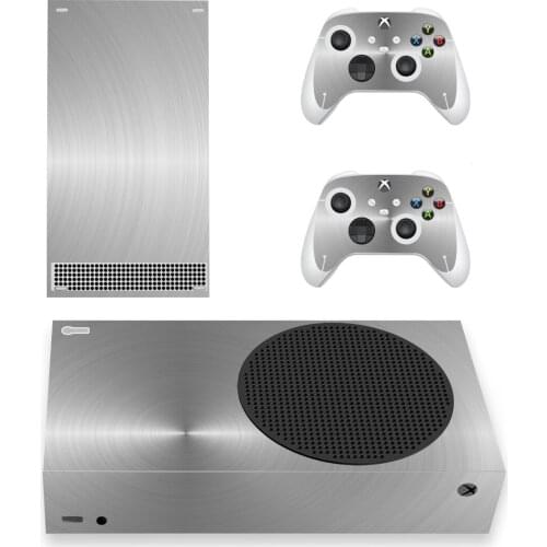 Pure Silver Color Skin Sticker Decal Cover for Xbox Series S Console and 2 Controllers Xbox Series Slim Skin Sticker Vinyl