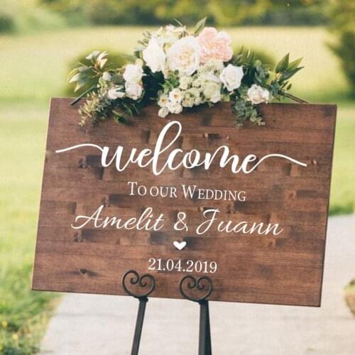 Welcome Wedding Sign Wall Stickers Mural Vinyl Decal Engagement /Celebration /Baptism/ Birthday Sign wedding decoration Decor