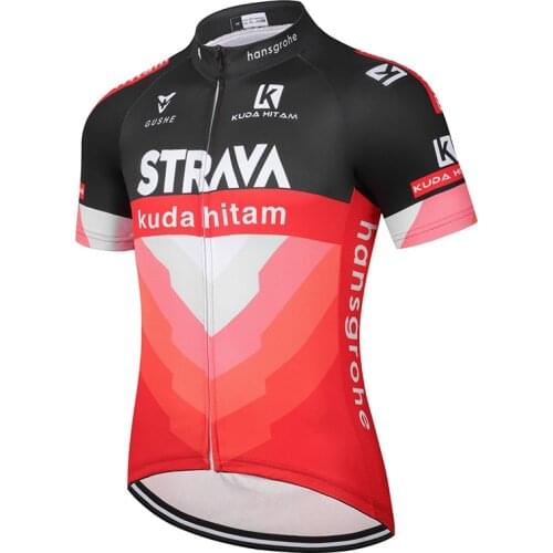2021 New STRAVA Summer Cycling Jersey Set Breathable Team Racing Sport Bicycle Jersey Mens Cycling Clothing Short Bike Jersey