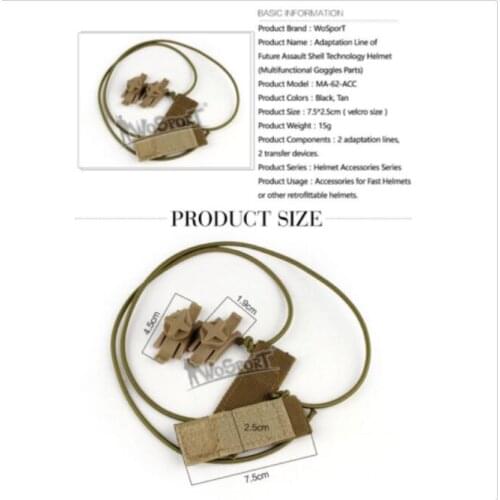 Tactical Smith GOGGLE Accessories Fast Helmet Line Hunting Helmet Accessory New