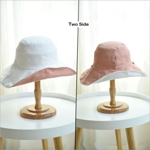 Summer Bucket Hats Women Mens Panama Hat Double-sided Wear Fishing Hat Fisherman Cap for Girls