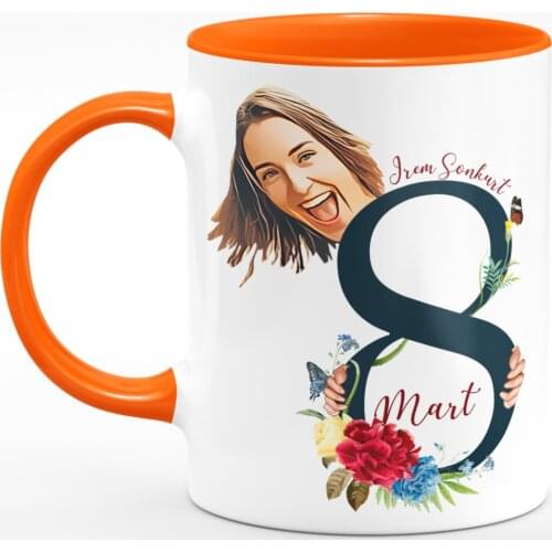 Personalized 8 March International Womens Day Cartoon Orange Mug Cup-33