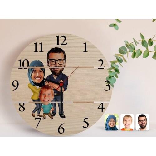 Personalized Veil Family Caricature Of Authentic Wooden Pallet Saat-1