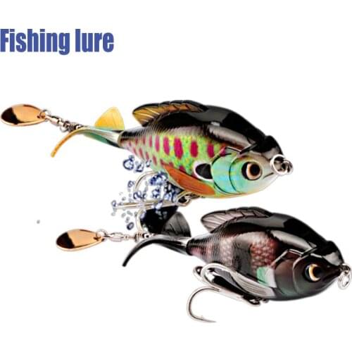 Popper Fishing Lure 9.5Cm/16.9G Crankbait Topwater Jig Floating Wobblers Artificial Hard Bait Soft Rotating Tail carp Fishing