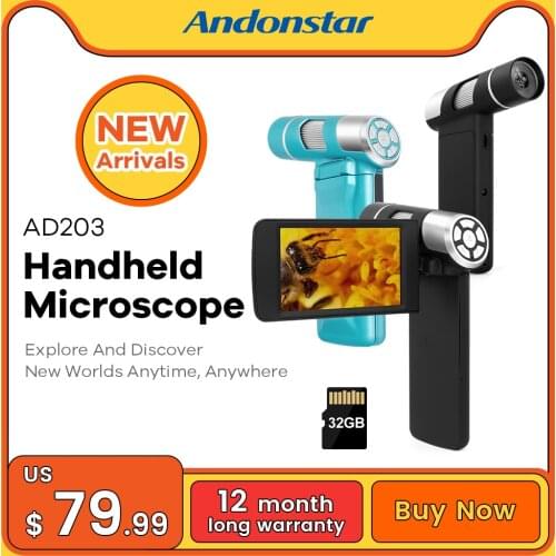 Andonstar USB Handheld Microscope AD203 Mini Pocket Portable Microscope For Soldering Support PC Connect For Jewelry Magnifier
