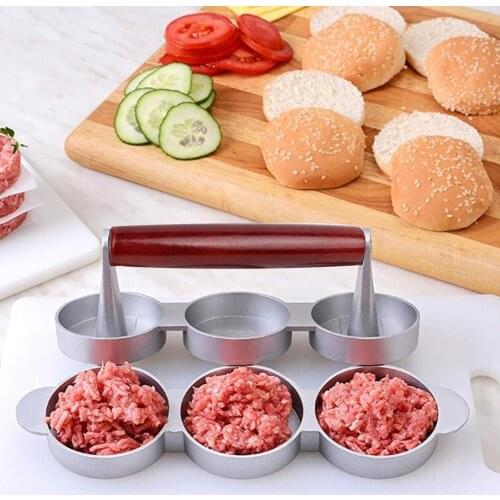 Hamburger Press Non Stick Triple Burger Press Mini Hamburger Patty Maker Kitchen Gadgets Tools