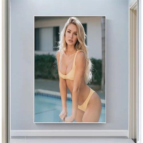 Anna Katharina Sexy Model Pretty Girl Swimsuit Pose Wall Silk Cloth HD Poster Art Home Decoration Gift