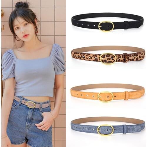 2021 Genuine Leather Women Belt High Quality Fashion Casual Alloy Round Buckle With Ladies Trend Jeans The Women For Belt