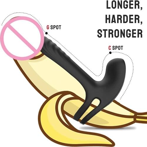 Vibrating Cock Ring with 9 Modes Tongue Clitoral Stimulator Vibrator Stronger Erection Penis Enhancing Sex Toys for Man Couple
