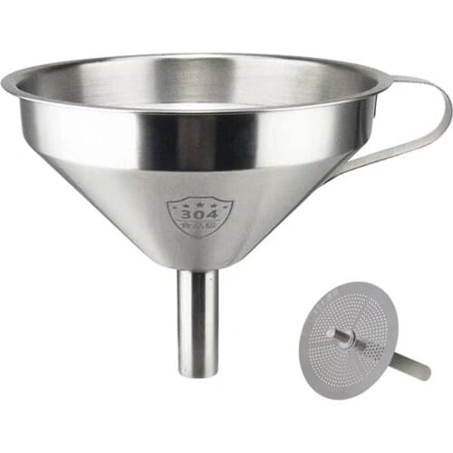 Stainless Steel SUS304 Bar Wine Flask Funnel for Filling Hip Flask Beer Liquid Bar Tools with filter Screen