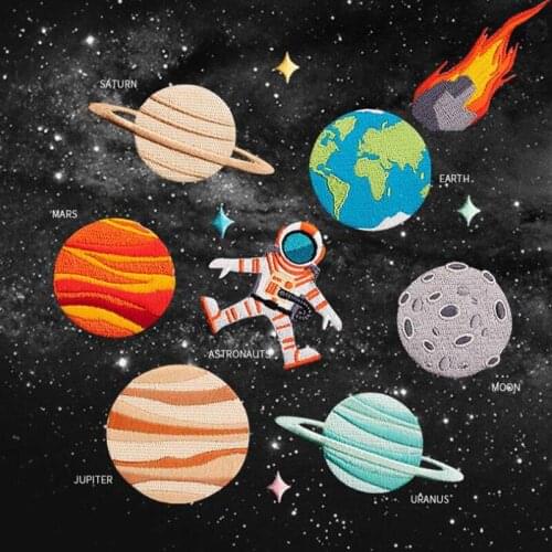 ZOTOONE 12 Style Iron-On Universe Astronaut Planet Patch Stickers Patches For Clothing Embroidery Patch Planet D1