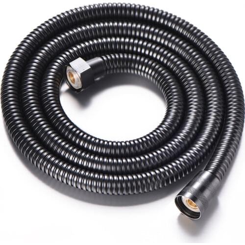 1.2M 1.5M Black Stainless Steel Shower Hose Handheld Shower Head Fittings Pipes Bathroom Accessories Hose Flexible Plumbing Pipe
