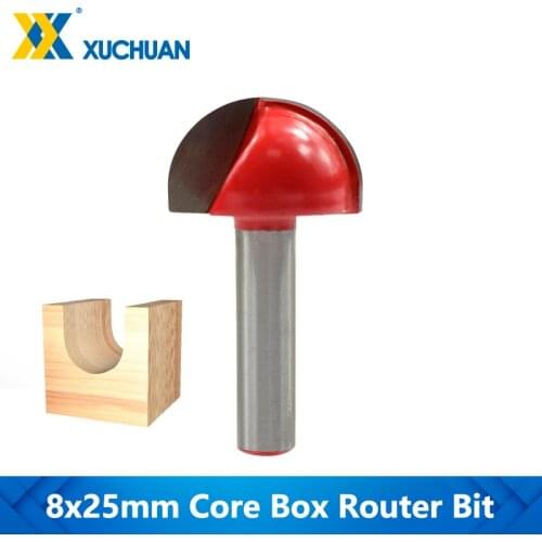 1pc 8x25mm Wood Router Bit Corner Rounding Milling Cutter Wood End Mill Core Box Router Bit