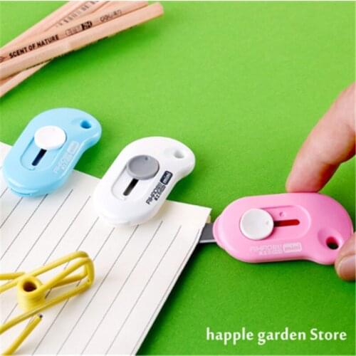 1PC Useful Mini Candy-Colored Plastic Utility Knife Portable Paper Cutter Cutting Paper Letter Opener Office Stationery