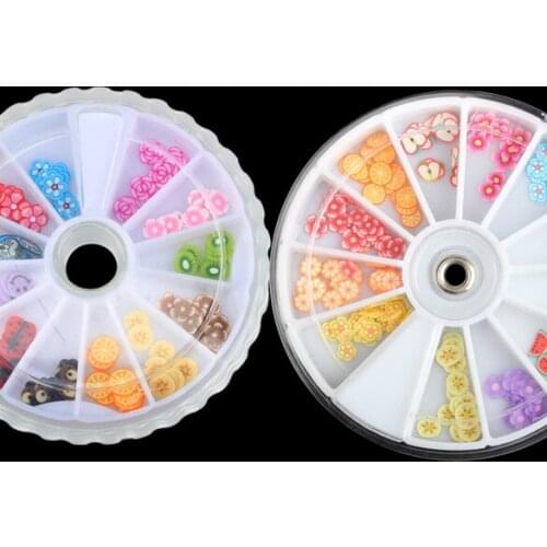 120pcs FIMO Slice FLOWER Face Nail Art Decoration 3D