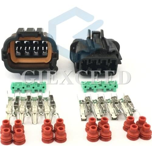 2 Sets 8 Pin 6185-1177 6188-0736 Automotive Connector Female Male Headlight Socket For Nissan Sylphy Teana