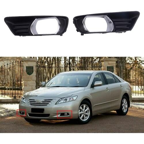 2Pcs 52127-06040 52128-06040 Front Bumper Lower Fog Light Trim Bezel Cover Trim Fit for Toyota Camry 2007 2008 2009 Pre-facelift