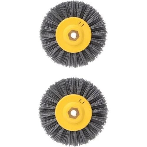 2 Piece 150X40mm X M14 P80/ P60 Nylon Abrasive Wire Polishing Brush Wheel For Wood Furniture Stone Antiquing Grinding