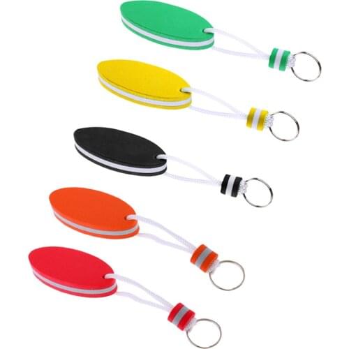 5pcs Oval Shaped EVA Foam Floating Boat Key Ring Keychain Buoyant Key Holder