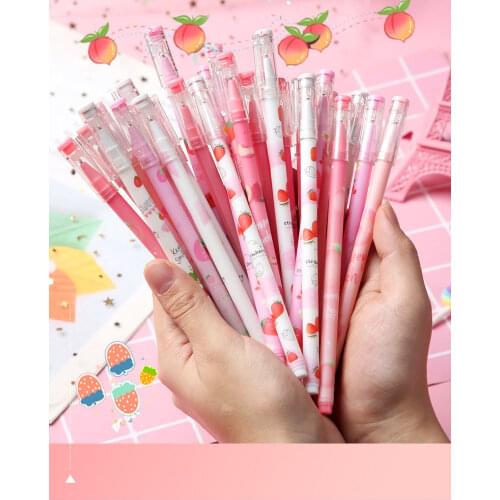 6 pcs Kawaii Fruit Neutral Pen Cute Avocado Gel Pen 0.5mm Black Blue Ink Pen For Kids Gifts School Office Stationery Supplies