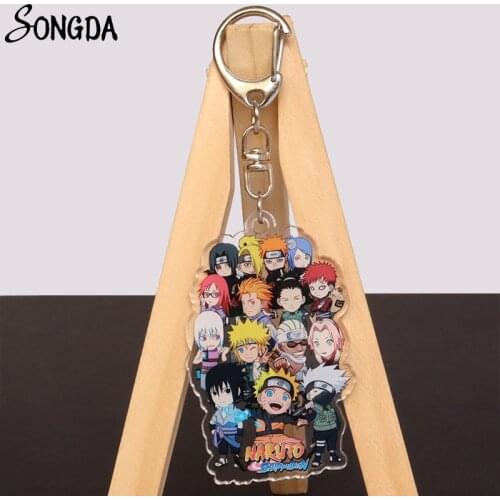 Anime NARUTOS Keychain Cartoon Figure Cute Q Version Characters Acrylic Keyring Holde for Car Bag Accessories Anime Jewelry Gift