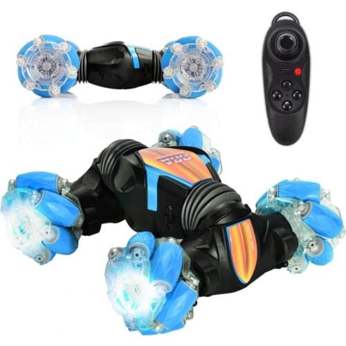 Remote Control Car 4WD 2.4GHz 360 Degree Rotation RC Stunt Crawler Off Road Vehicle 2 Batteries 25+ Min Race Play with Lights fo