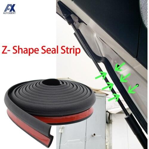 4m Car Door Hood Rubber Seal Strips Z-Shaped Trim Protector Noise Insulation Dustproof Weatherstrip Engine Cover Truck Van SUV