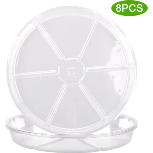 Plant Saucer Flower Pot 8 PCS Durable PET Dustproof Tray Plastic 8 Pack/set Indoor Outdoor Plants Supply Cushion Round Dish