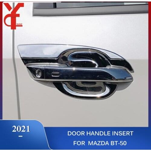 ABS Black Door Handle Bowl Insert Exterior Handle Parts Accessories For Mazda BT-50 2021 Pick Up Truck
