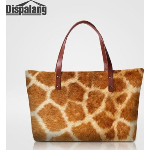 Dispalang Designer Women Handbags Animal Fur Pattern Women Bags Fashion Female Shoulder Bag Office Ladies Messenger Bag Big Tote