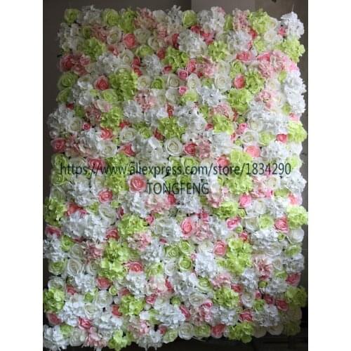 TONGFENG Artificial flower wall silk rose hydrangea wedding background decoration runner flower table centerpiece 10pcs/lot