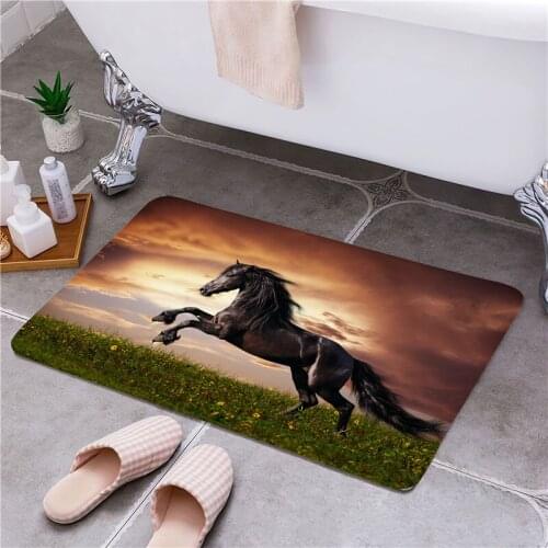 Running Horse Entrance Door Floor Mat Door Mat Rectangle Non-Slip Foot Pad Home Welcome Carpet For Hallway Bath Kitchen Doormat