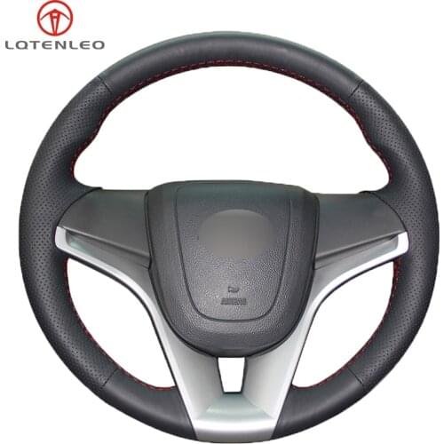 LQTENLEO Black PU Artificial Leather Car Steering Wheel Cover For Chevrolet Cruze 2009-2014 Aveo 2011-2014 Orlando 2010-2015