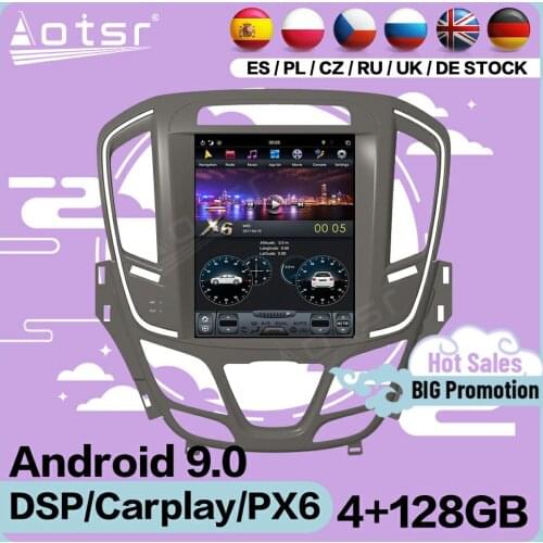 4+128G Tesla Screen Multimedia Stereo Android Player For Buick Regal 2014 2015 2016 2017 2018 GPS IPS Navigation Radio Head Unit