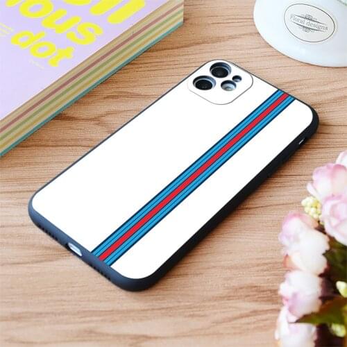 For iPhone Martini Strips Print Soft Matt Apple iPhone Case 6 7 8 11 12 Plus Pro X XR XS MAX SE