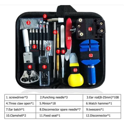 147Pcs/set Watch Repair Tool Watch Repair Kit Strap Removal Tool Set Bottom Opener Watch Repair Set