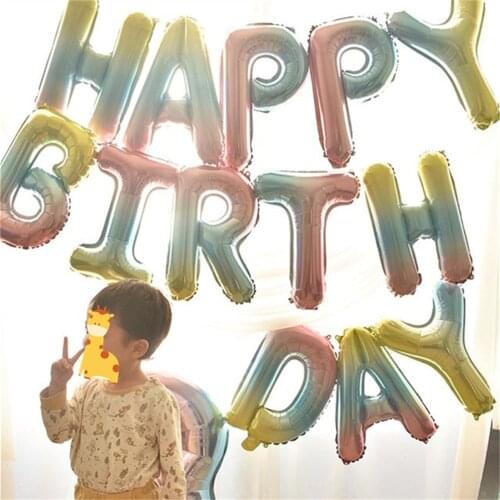 1 set Happy Birthday Letters balloons wedding birthday party banners helium globos Rose Gold foil balloons alphabets kids toy