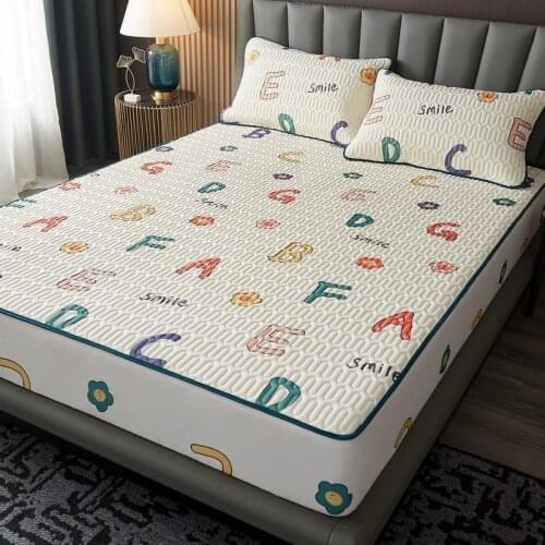 Ice Feeling Fitted Sheet Three-piece non-slip fixed single-piece summer ice silk bedspread mattress bedr covebed linings