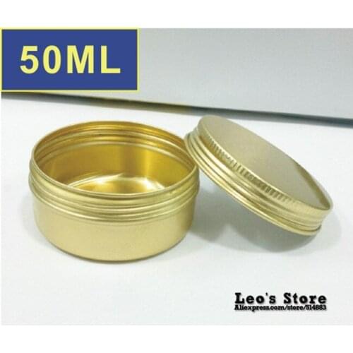 Wholesale 27mmx56mm 100pcs/lot 50ml golden aluminum Jars,cream & cosmetics container,electronic protect,LAJ-17b