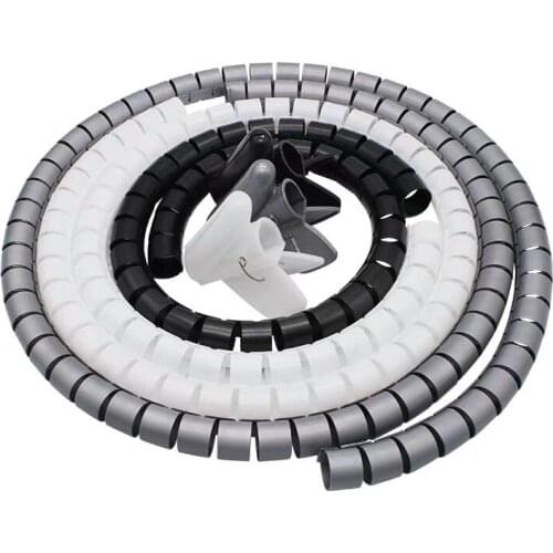 1Meter Cable Wire Wrap Organizer Spiral Tube Cable Winder Cord Protector Flexible Management Wire Storage Pipe